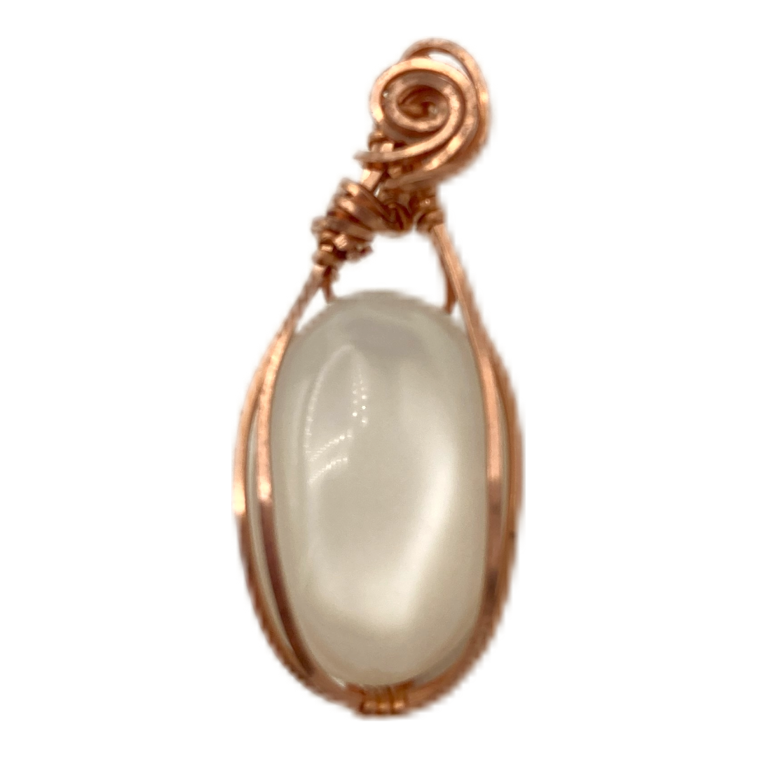 Ceylon Moonstone Copper Twist Pendant