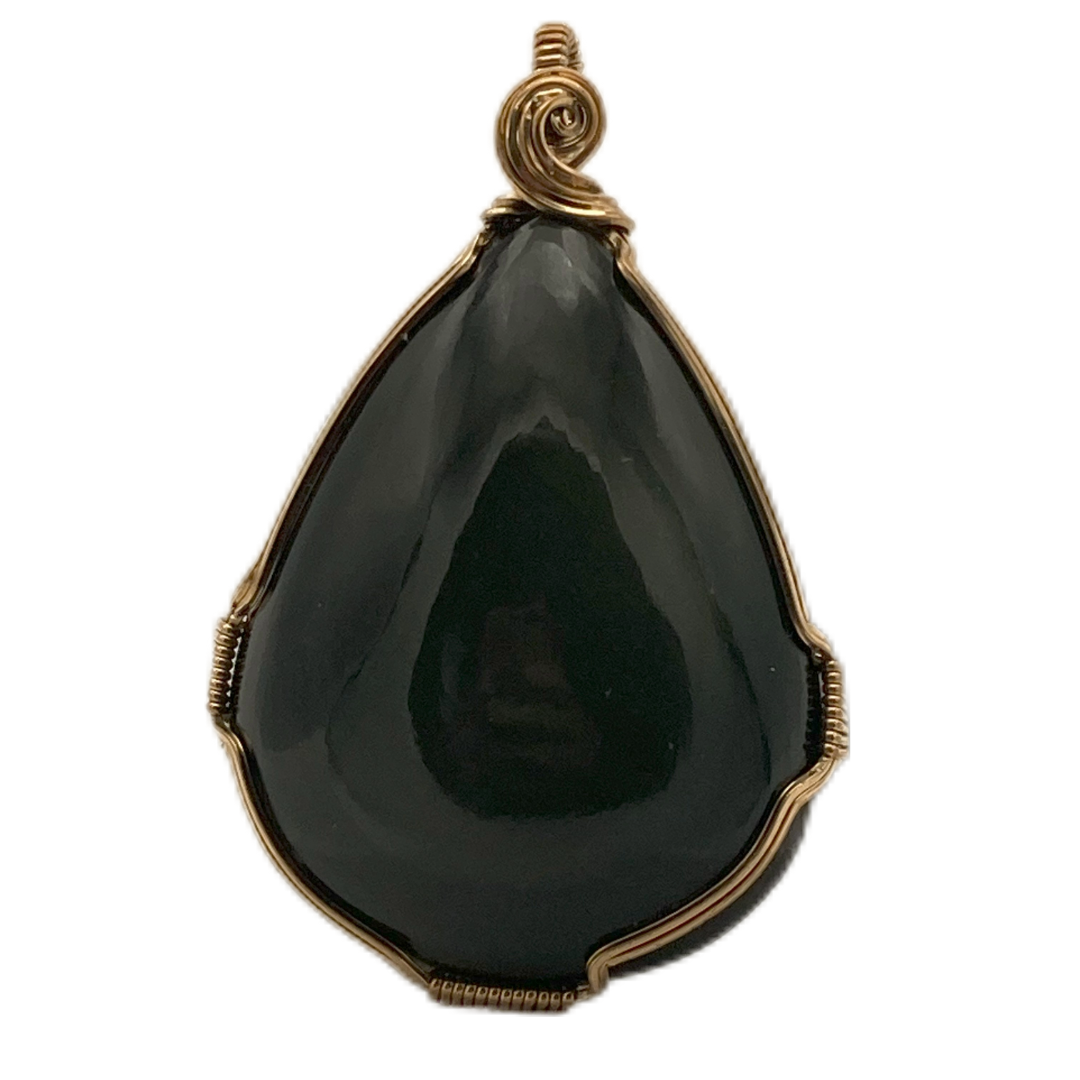 Black Obsidian Twist Pendant