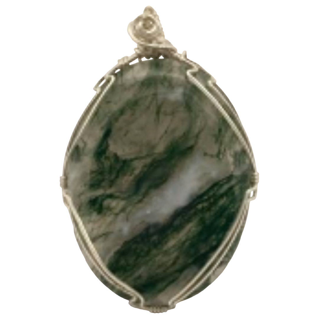 Moss Agate Twist Pendant