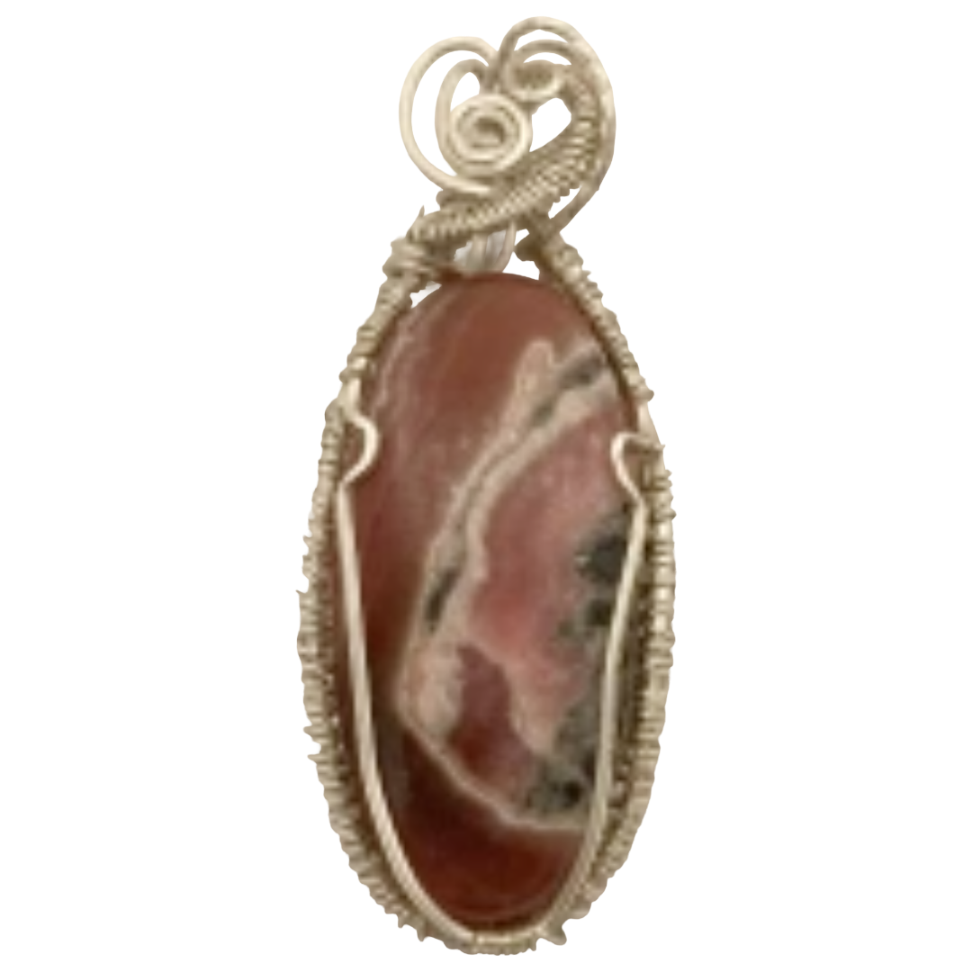 Rhodochrosite Double Twist Pendant