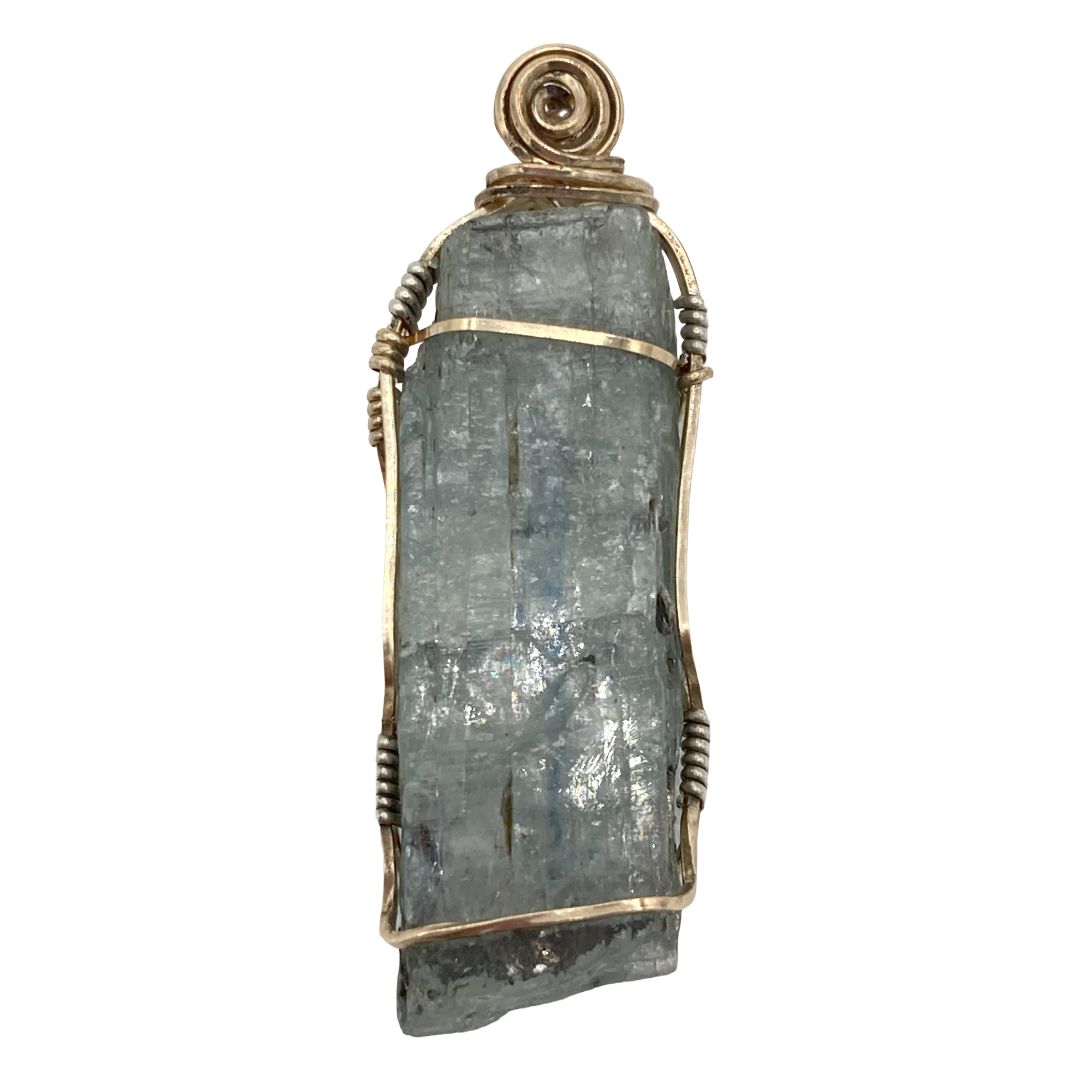Blue Kyanite Twist Pendant