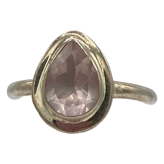 Rose Quartz Drop Ring