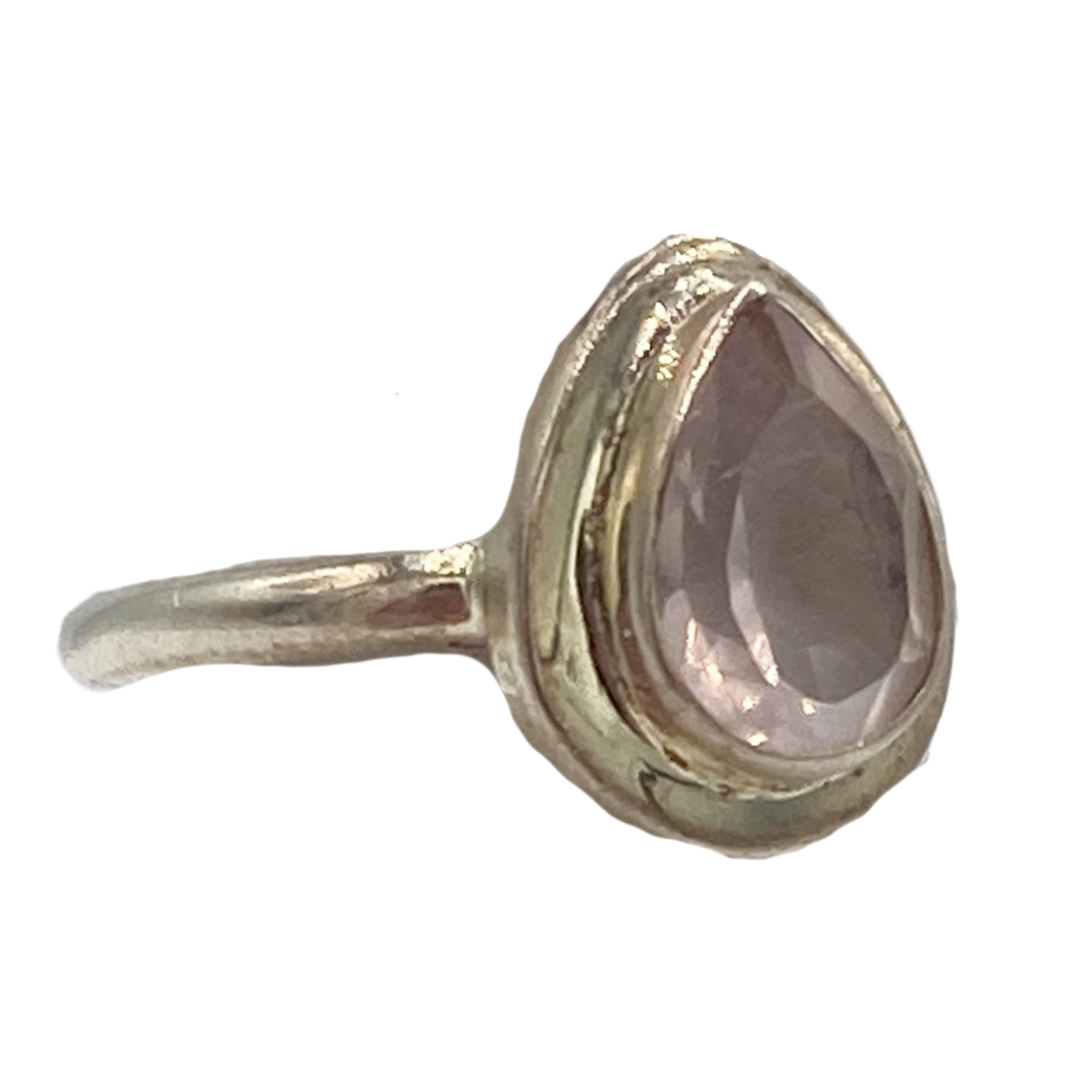 Rose Quartz Drop Ring