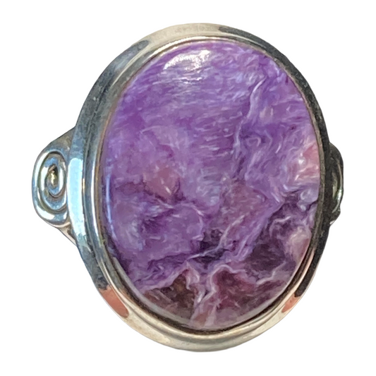 Charoite Swirl Ring