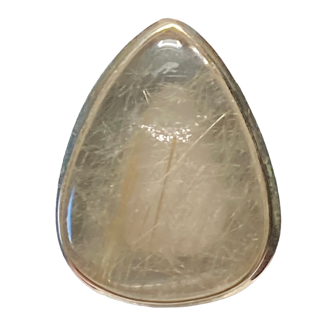 Rutilated Quartz Drop Ring
