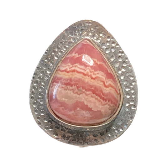 Rhodochrosite Halo Ring
