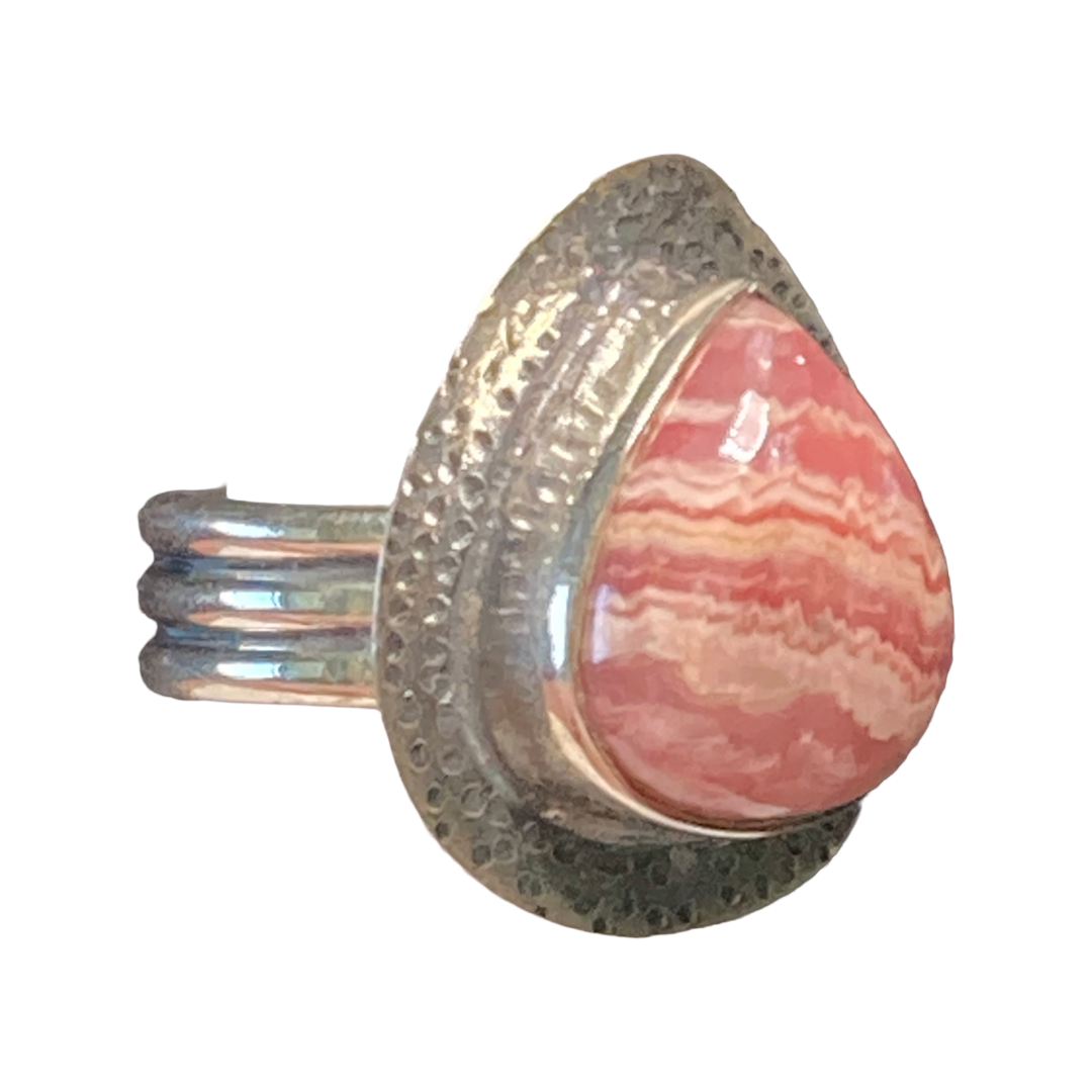 Rhodochrosite Halo Ring