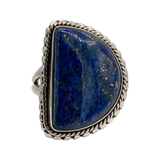 Lapis Lazuli Half Moon Ring