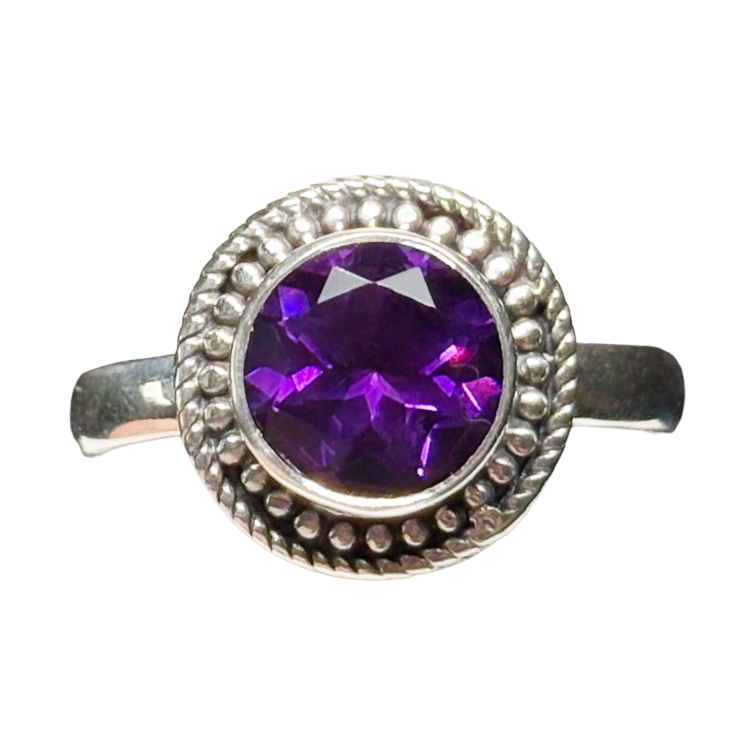 Amethyst Halo Ring