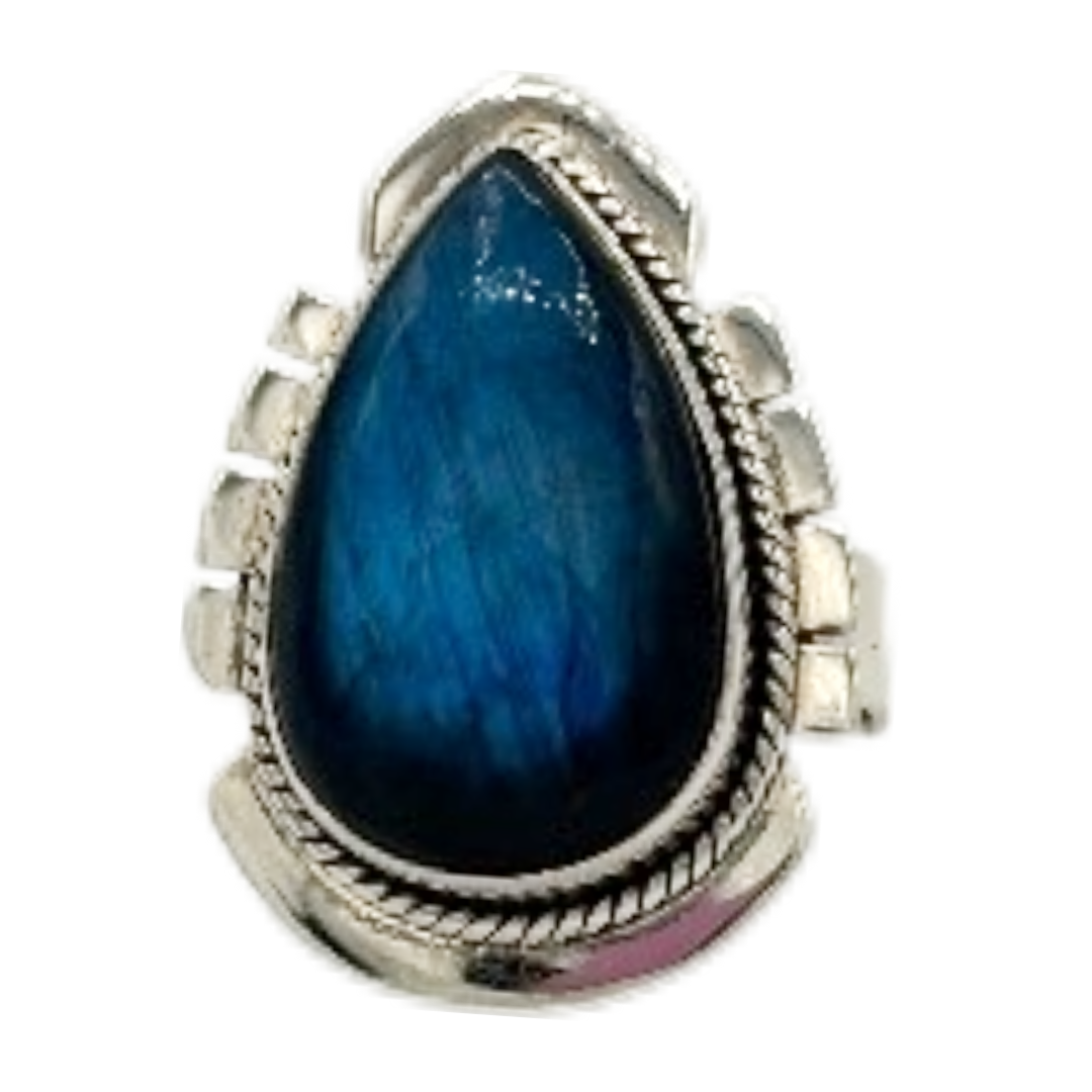 Labradorite Feather Ring