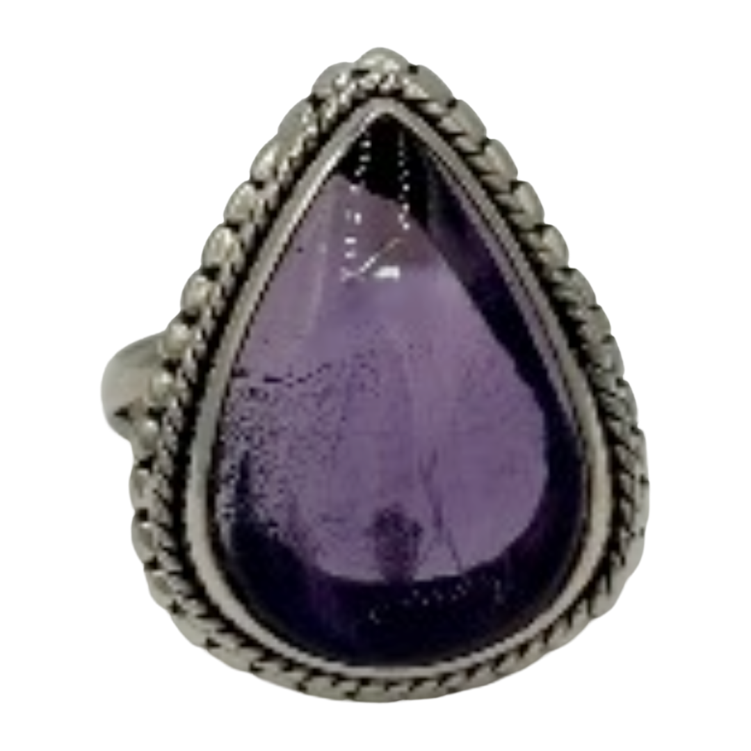 Amethyst Drop Ring