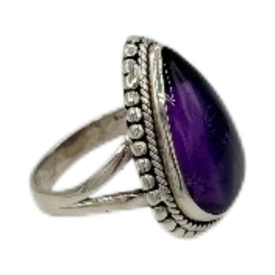 Amethyst Drop Ring