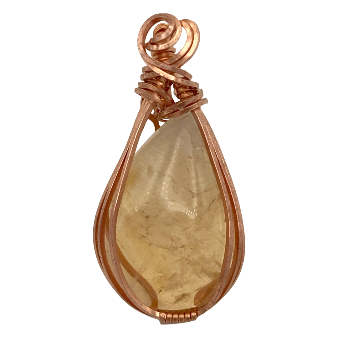 Copper Citrine Twist Pendant