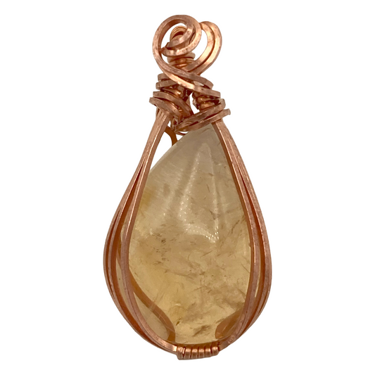 Copper Citrine Twist Pendant