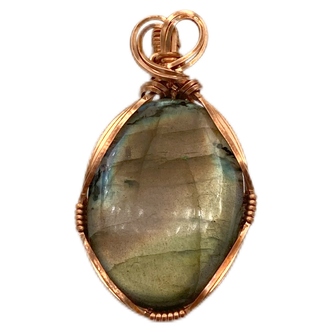 Labradorite Copper Hearts Pendant