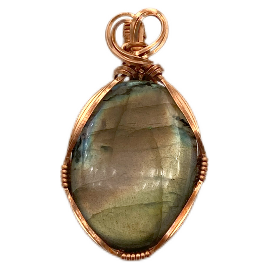 Labradorite Copper Hearts Pendant