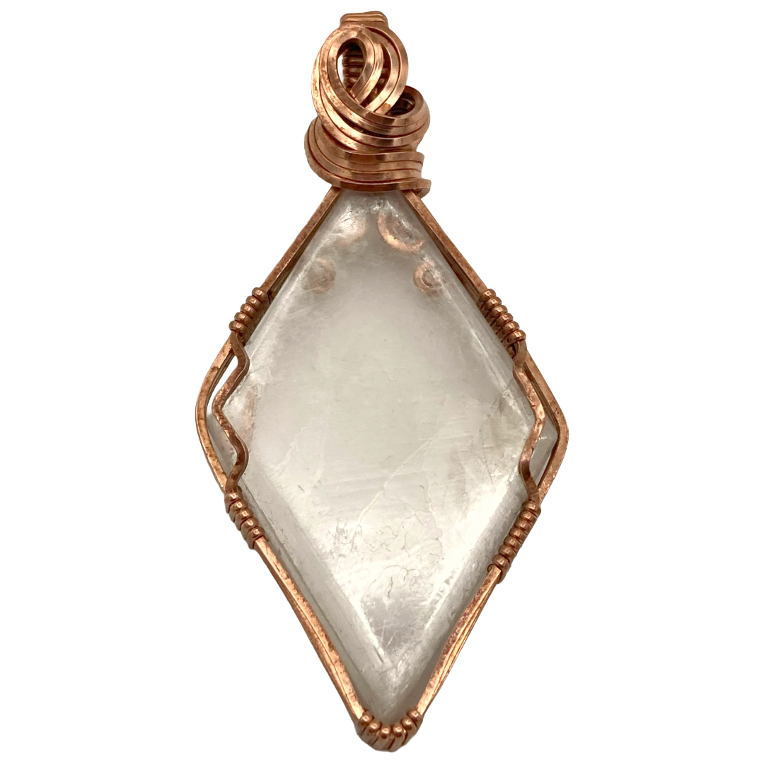 Utah Selenite Copper Twist Pendant