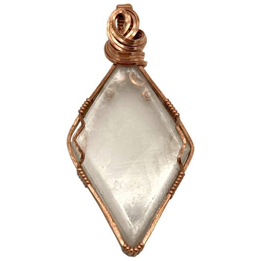 Utah Selenite Copper Twist Pendant