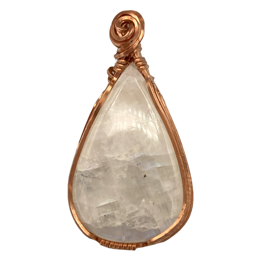 Moonstone Twist Copper Pendant