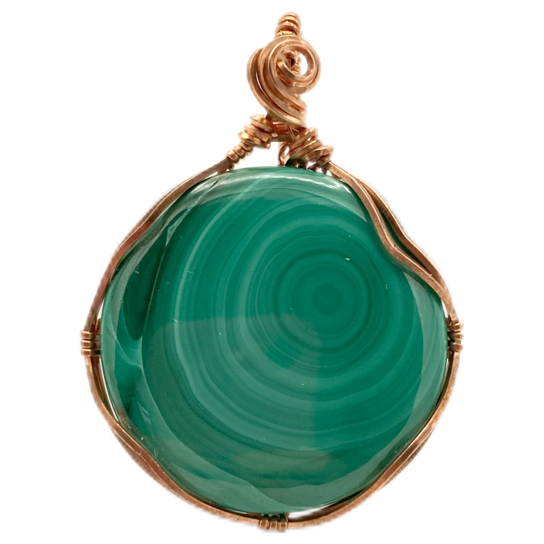 Circle Malachite Twist Pendant