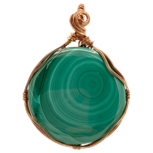 Circle Malachite Twist Pendant