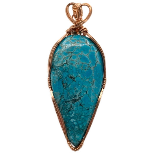 Turquoise Copper Hearts Pendant