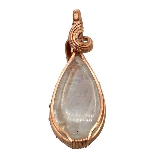 Moonstone Swoop Copper Pendant