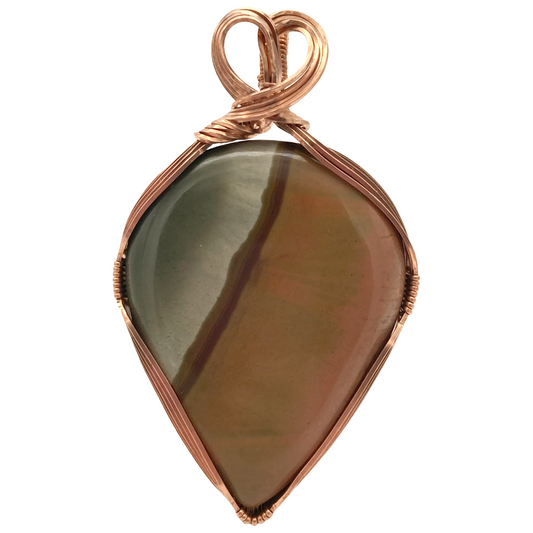 Jasper Copper Hearts Pendant