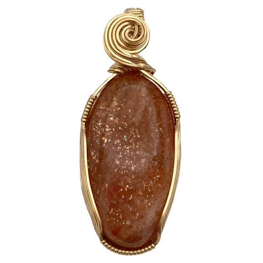 Sunstone Gold Twist Pendant
