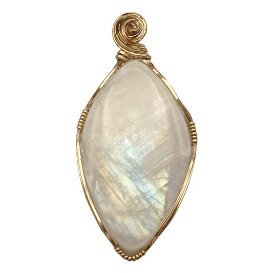 Moonstone Gold Twist Pendant