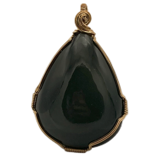 Black Obsidian Twist Pendant
