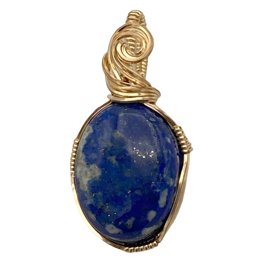 Lapis Lazuli Gold Twist Pendant