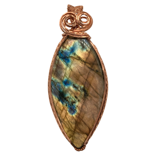 Labradorite Twisted Heart Pendant