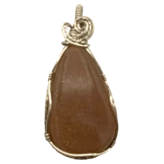 Peach Sunstone Twist Pendant