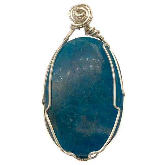 Blue Apatite Twist Pendant