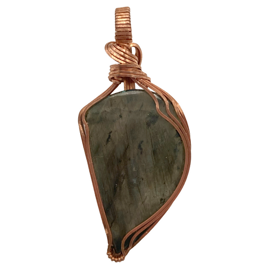 Purple Labradorite Copper Twist Pendant