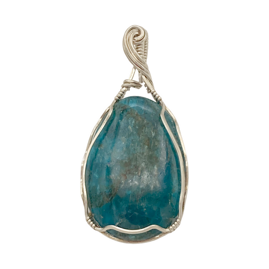Blue Apatite Twist Pendant