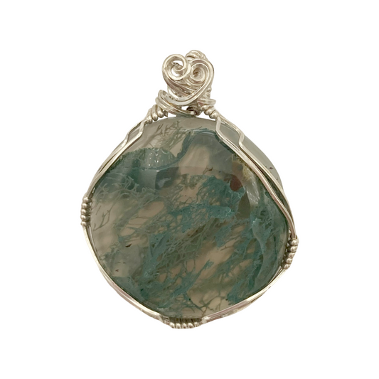 Moss Agate Hearts Pendant