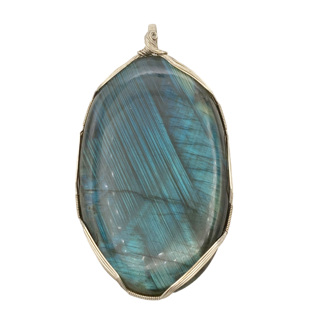 Large Labradorite Twist Pendant