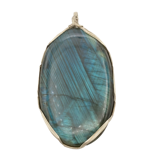 Large Labradorite Twist Pendant