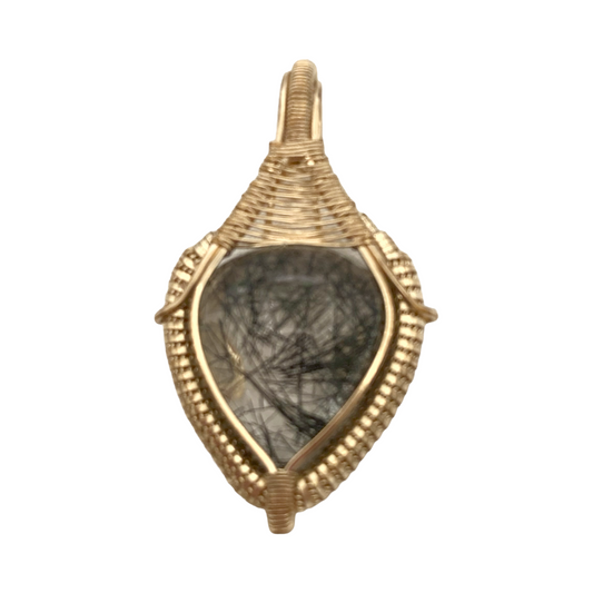 Black Tourmaline and Quartz Aura Pendant