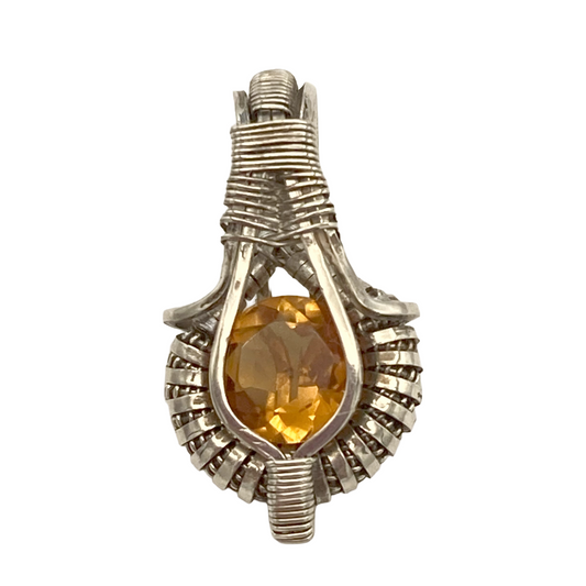 Mini Citrine Gemstone Aura Pendant