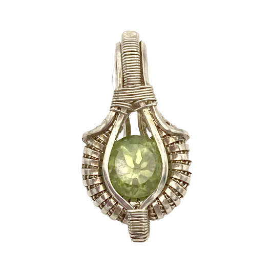 Mini Peridot Gemstone Aura Pendant