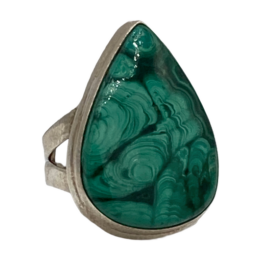 Malachite Teardrop Ring