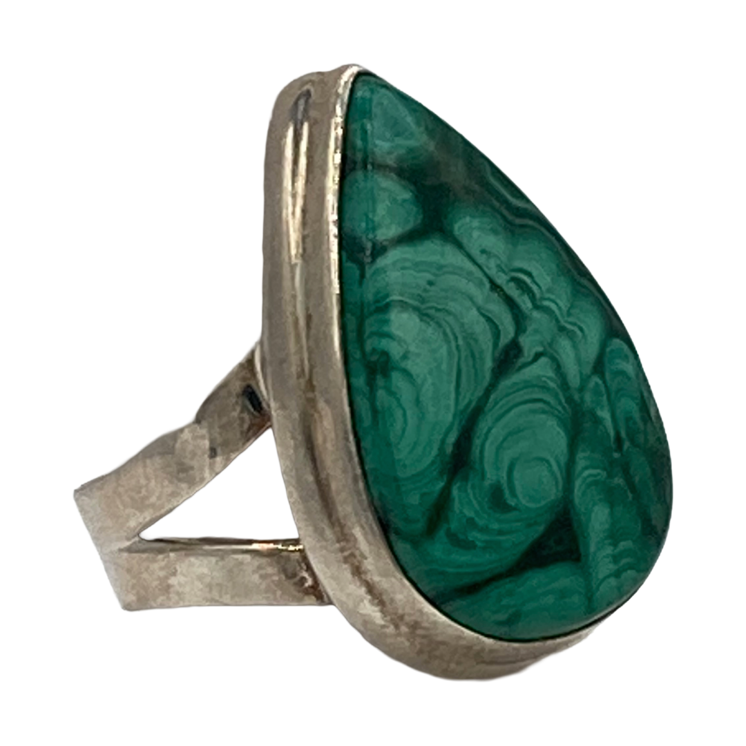 Malachite Teardrop Ring