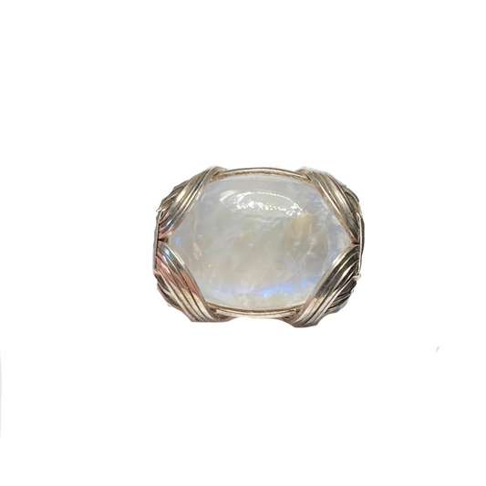 Wrapped Moonstone Waves Ring