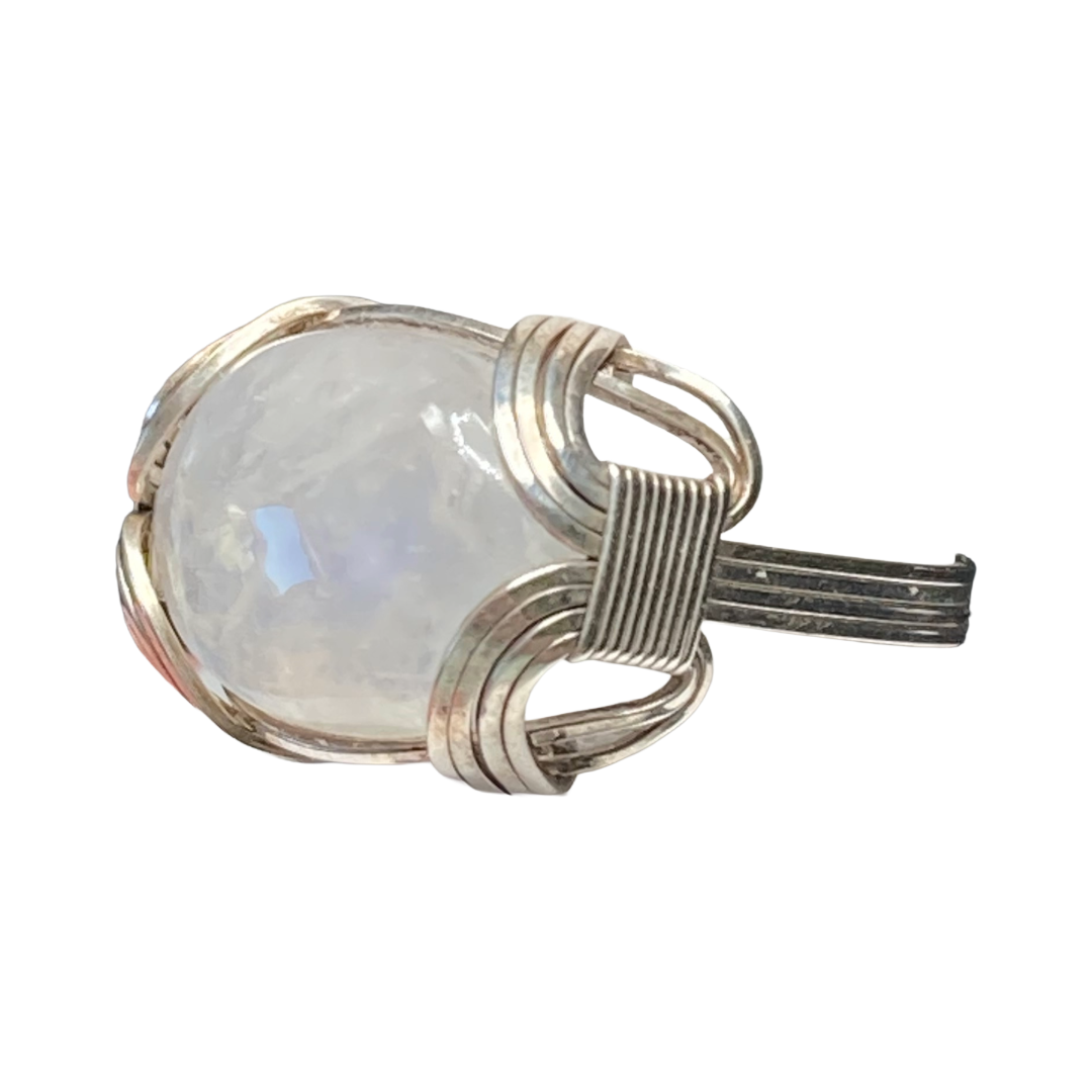 Wrapped Moonstone Waves Ring