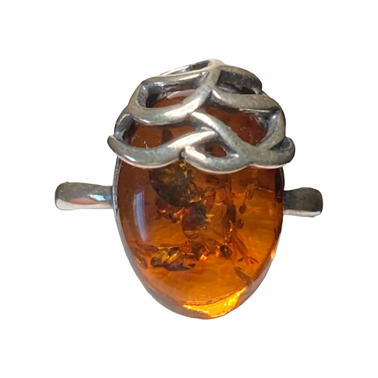 Amber Acorn Ring