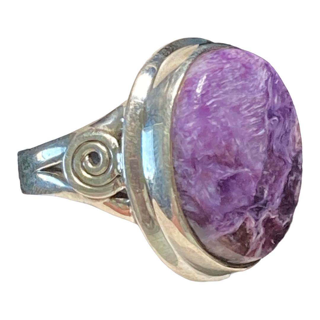 Charoite Swirl Ring