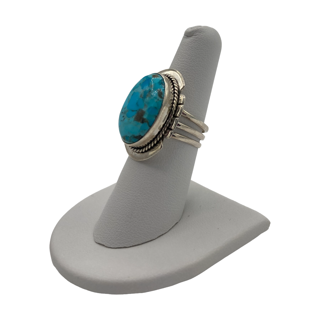 Turquoise Feather Ring